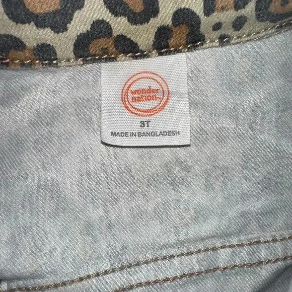 Girls Wonder Nation Jacket 3T Beige Brown Leopard Cheetah Print - Picture 5 of 10